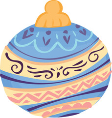 Christmas ball illustration on transparent background.
