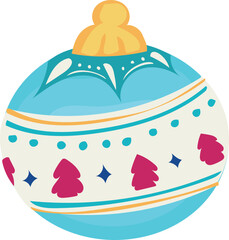 Christmas ball illustration on transparent background.
