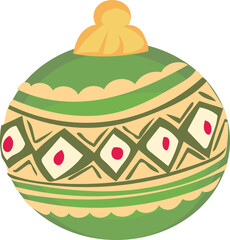 Christmas ball illustration on transparent background.
