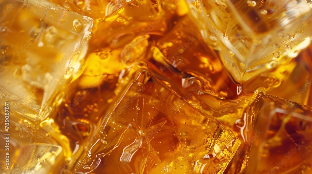 Poster Ice cube in whiskey texture background macro close up of Ice cubes in glass of whiskey or another alcoholCrystal design : Generative AI