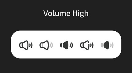 Volume High icons in 5 different styles as vector - obrazy, fototapety, plakaty
