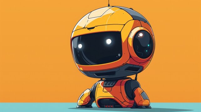 mascot character of a friendly robot for a tech startup