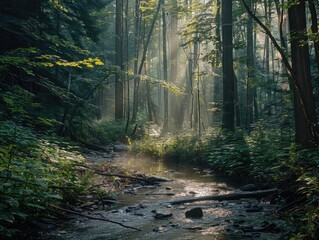 Forest Illumination: Light Amidst the Trees