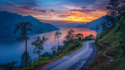 Twilight on Serpentine Mountain Road