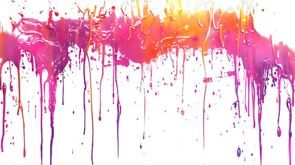 Fototapeta premium Orange and pink paint splashes isolated on transparent background, PNG, Ai