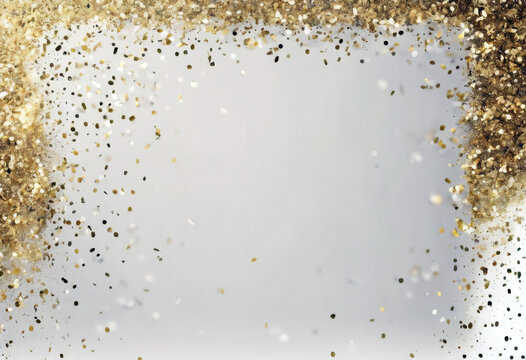 party invite birthday christmas glistering invitation white sparkle background border Gold anniversary glitter happ space confetti s