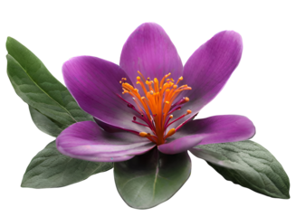 Zoomed-in perspective of solitary purple saffron blossom Jacob's Ladder (Polemonium caeruleum). Flower Closeu