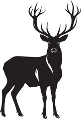 stag silhouette vector black on white background