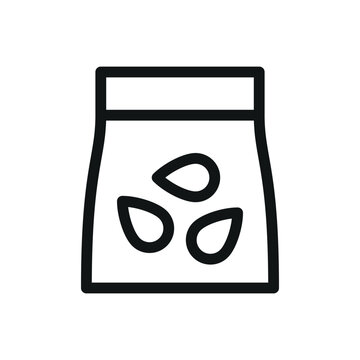 recommend clip art: Flax seeds pack isolated icon, flaxseed package vector symbol with editable stroke