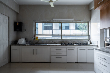 Modern kitchen interior design in villa