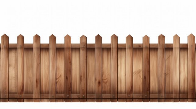 Wooden fence isolated on white background