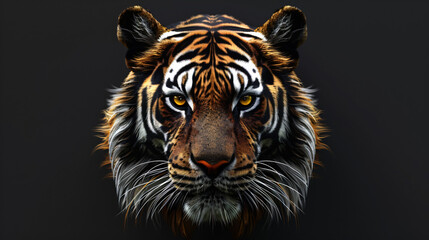 Tiger head illustration for logo emblem. Gradient me