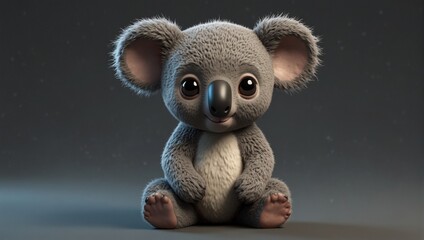 Baby koala bear cartoon character 3D