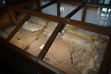 Excavations of the old brick floor of St. Sophia's Cathedral in the temple