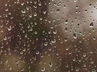 rain drops on the window surface 