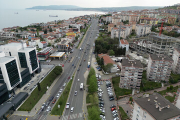 Aerial view of Tekirdag city landscape, turkey 