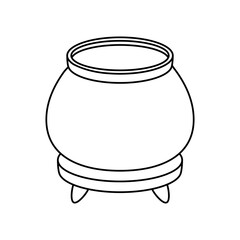 Cauldron icon vector. Boiler illustration sign. Pot symbol. Caldron logo.