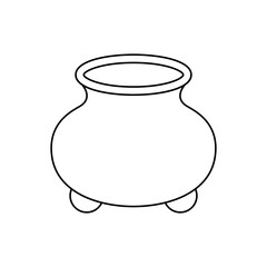 Cauldron icon vector. Boiler illustration sign. Pot symbol. Caldron logo.
