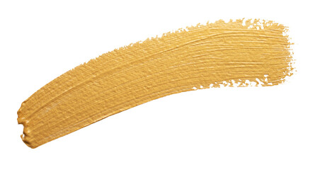 Thick golden brushstroke on white, dynamic for banners and modern art.