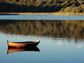 Obraz premium Tranquil Drift: Lazily Floating on Sunlit Lake Waters