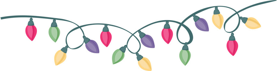 Christmas decoration light cartoon on a transparent background. © OneyWhyStudio