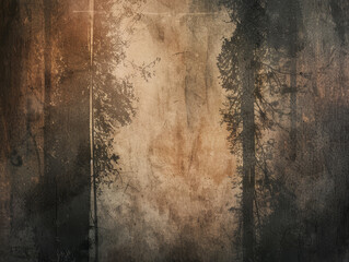 Dense smoke over a forest ablaze with orange hues. - obrazy, fototapety, plakaty