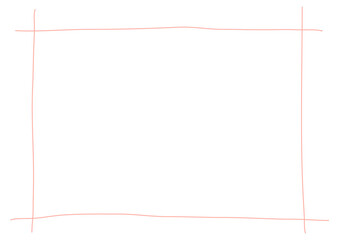 ピンクの手描き格子フレーム