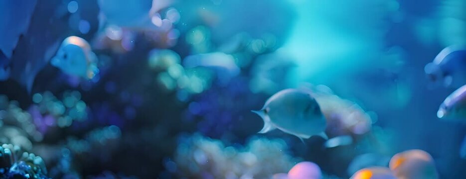 blue blurry underwater bokeh 4K Motion