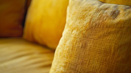 Comforting texture of a yellow sofa : Generative AI