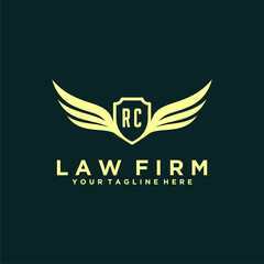 RC initials design modern legal attorney law firm lawyer advocate consultancy business logo vector