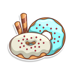 Delicious donut vector hand draw illustration