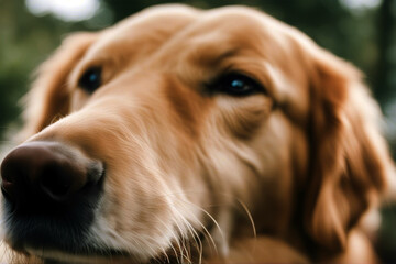 Golden retriever domestic pet closeup mammal labrador clean young studio portrait brown purebred 1...