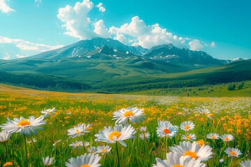 eautiful spring landscape with green grass