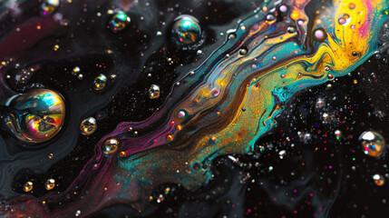 Holographic gradient background. Psychedelic colourful pattern. Trippy moving water glossy texture. Glass holo lilac colours. Modern artificial image.