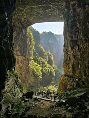Three Natural Bridges (Wulong Karst National Park) is located in Wulong City, Chongqing in China....