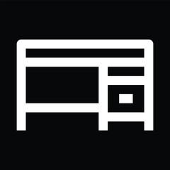study desk icon vector outline