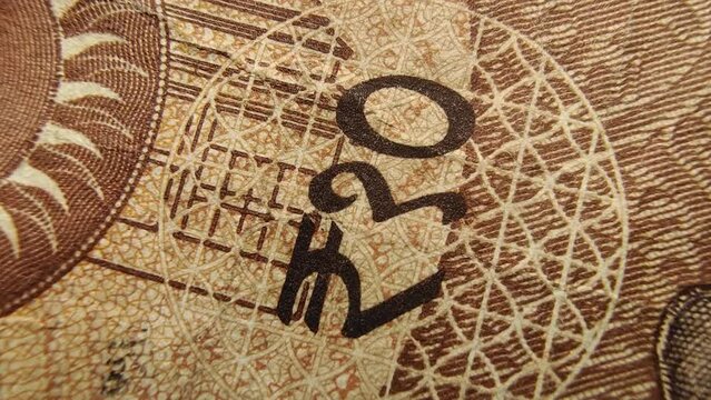 Different colour indian rupees currency bank note value numbers stop motion animation. Money or paper cash extreme closeup macro top view. inflation, reserve, finance, economy and business concept.