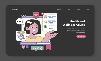 Health and Wellness Advice theme. Flat vector illustration