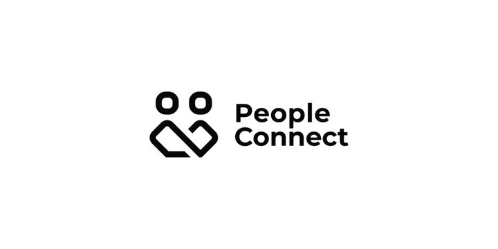 Creative People Connect Logo. Minimal Together Unity Logo Diversity. Partnership Logo Icon Symbol Vector Design Inspiration.