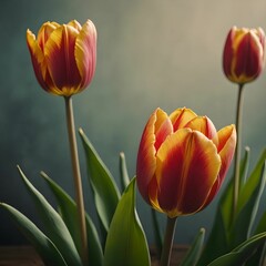 red and yellow tulips