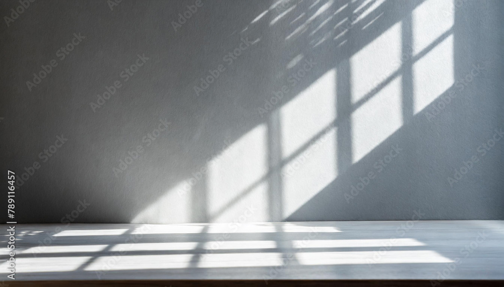Aufkleber gray background for product presentation with shadow and light from windows