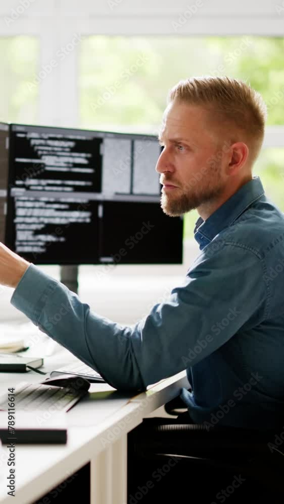 Poster Web Developer Coding On Computer