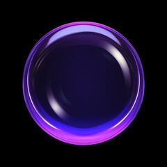 circle shape, crystal clear, glass look, little bit purple shades, black background сreated with Generative Ai