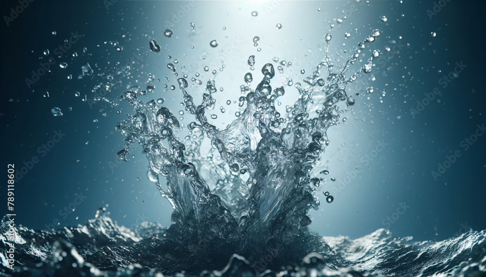 Aufkleber the dynamic splashing water captured in high speed, showing the water as it bursts and scatters into