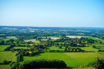 Fototapeta na wymiar View over green countryside in the South of England