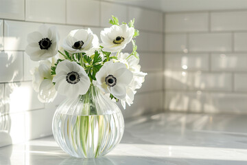 Anemone flowers in vase