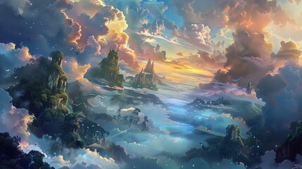 Cinematic Sky in the Fantasy Background - obrazy, fototapety, plakaty