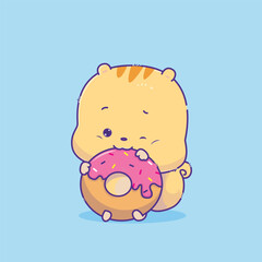 CUTE SQUIRREL EATING DONUTS