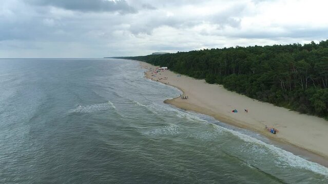 Beach Baltic Sea Lukecin Plaza Morze Baltyckiea Aerial View Poland