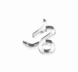 Zodiac sign. Silver Capricorn symbol isolated on white